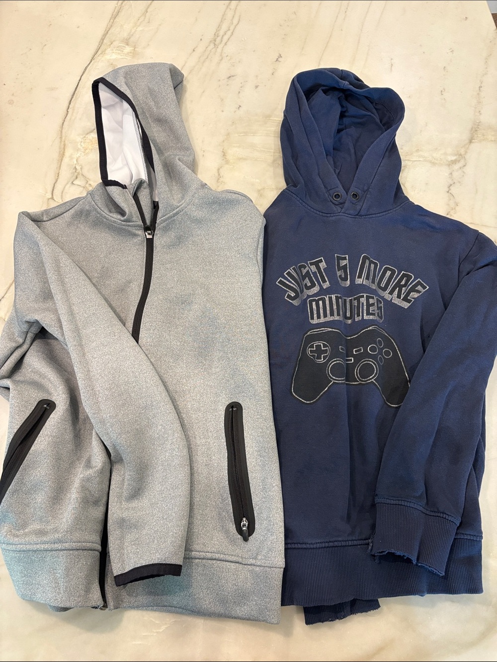 H&M Grey Zip Hoodie & Navy Graphic Pullover